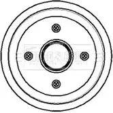 Тормозной барабан BORG & BECK 3151246 BBR7055 F7A JF0 K4O6483