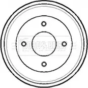 Тормозной барабан BORG & BECK Ford Mondeo 87 3FG BBR7129 UAAP4U4