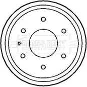 Тормозной барабан BORG & BECK Opel Frontera (A) 1 Кроссовер 2.8 TD (5BMWL4) 113 л.с. 1995 – 1998 UNSM3 PVV4 2G BBR7184