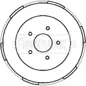 Тормозной барабан BORG & BECK BBR7186 DDL4E E1PX UX7 Ford Transit