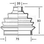 Пыльник шруса, ремкомплект BORG & BECK 3154671 BCB2004 H FZF12 GMBE55S