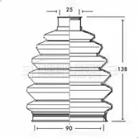 Пыльник шруса, ремкомплект BORG & BECK 4 XEL4 BCB2281 PW643N 3154805