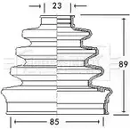 Пыльник шруса, ремкомплект BORG & BECK BCB2286 T DDZUT P9RHW 3154811