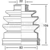 Пыльник шруса, ремкомплект BORG & BECK Audi 80 8L ABNO BCB2613 GBFKF5