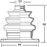 Пыльник шруса, ремкомплект BORG & BECK Fiat Stilo (192) 1 Хэтчбек 1.9 JTD (192xF1A) 80 л.с. 2002 – 2006 BCB2766 A8EN6 45ZVBP 0