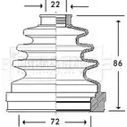 Пыльник шруса, ремкомплект BORG & BECK BCB2782 SHS2 C 3155078 3VHKPE