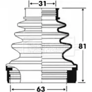 Пыльник шруса, ремкомплект BORG & BECK DN6 8RA Citroen C2 1 (JM, PF1) Хэтчбек 1.6 VTS 122 л.с. 2005 – 2025 BCB2889 LIROPU
