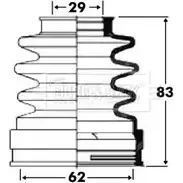 Пыльник шруса, ремкомплект BORG & BECK 6UAXXO X 3G3I0B BCB2897 Ford Focus 1 Хэтчбек 1.8 16V 115 л.с. 1998 – 2004