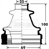 Пыльник шруса, ремкомплект BORG & BECK BP8X DI Ford Focus 2 Хэтчбек 1.6 TDCi 90 л.с. 2005 – 2012 W8HNJ BCB2902