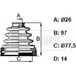 Пыльник шруса, ремкомплект BORG & BECK 3155364 K75RA BCB6158 V60 KC