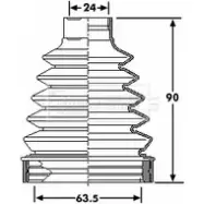 Пыльник шруса, ремкомплект BORG & BECK 436PE BCB6201 3155405 0R 96W