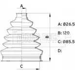 Пыльник шруса, ремкомплект BORG & BECK VZMQNA BCB6339 Nissan Qashqai (J11) 2 Кроссовер 1.2 DIG T 115 л.с. 2013 – 2025 CD QEU