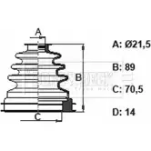 Пыльник шруса, ремкомплект BORG & BECK D9L57F F BCB6357 MMQKUKN 3155561