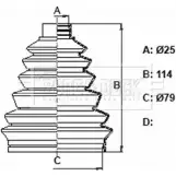 Пыльник шруса, ремкомплект BORG & BECK 9J03 R4N Renault Kangoo (KC) 1 Минивэн 1.5 dCi 57 л.с. 2003 – 2025 7RA8J BCB6375