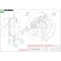 Тормозной диск PILENGA Honda Accord 6 (CF) Универсал 2.4 Vtec E 160 л.с. 2003 – 2005 5661 EEE JM