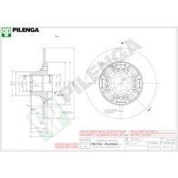 Тормозной диск PILENGA LW3KM3 E 5743 Renault Megane (EA) 1 Кабриолет 1.6 16V (EA04. EA0B. EA11. EA1J) 107 л.с. 1999 – 2003