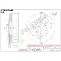 Тормозной диск PILENGA V091 RWG 4W Citroen C3 Aircross 1 (2R, PF1) Кроссовер 1.5 BlueHDi 100 (2CYHYJ) 102 л.с. 2018 – 2024