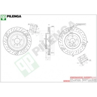 Тормозной диск PILENGA Mercedes GL (X166) 2 Внедорожник 5.5 GL 63 AMG 4 matic (1674) 558 л.с. 2012 – 2025 V1006 6R MX24N