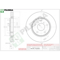 Тормозной диск PILENGA Fiat Freemont (345) 1 Кроссовер 2.0 JTD 136 л.с. 2011 – 2025 WWNS O25 V1203