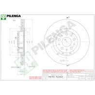 Тормозной диск PILENGA Fiat Tipo (356) 2 Седан 1.3 D (356SxB1A. 356SxH1A. 356SxD1A) 95 л.с. 2015 – 2025 JSV 4E V1207