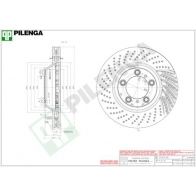 Тормозной диск PILENGA V1724L Porsche 911 (997) 4 Купе 3.8 Turbo 500 л.с. 2010 – 2012 8 5LQM