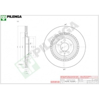 Тормозной диск PILENGA Audi A8 (D4) 3 Седан 4.0 S8 Quattro 520 л.с. 2012 – 2018 5 KTWBOY V212