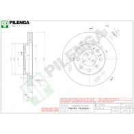Тормозной диск PILENGA PPN MPN V307 Honda Jazz 2 (GD, GE3, 2) Хэтчбек 1.4 iDSI (GE3) 83 л.с. 2006 – 2008