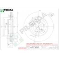 Тормозной диск PILENGA Honda CR-V 2 (RD) Кроссовер 2.2 CTDi (RD9) 140 л.с. 2005 – 2006 V416 T D87J