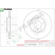 Тормозной диск PILENGA Mini Countryman (R60) 1 Хэтчбек 1.6 Cooper S ALL4 190 л.с. 2014 – 2016 V479 57 WY14