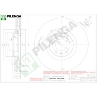Тормозной диск PILENGA EY6 XEM V484 Citroen C5 3 (RW, PF3) Универсал 3.0 V6 211 л.с. 2008 – 2025