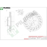 Тормозной диск PILENGA V595 Mercedes C-Class (C204) 3 Купе 1.8 C 200 CGI (2048) 184 л.с. 2011 – 2025 A CEIP7