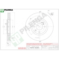 Тормозной диск PILENGA Citroen C3 Aircross 1 (2R, PF1) Кроссовер 1.5 BlueHDi 100 (2CYHYJ) 102 л.с. 2018 – 2024 V751 J6Q FE46