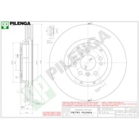 Тормозной диск PILENGA Mercedes M-Class (W164) 2 Кроссовер 3.0 ML 280 CDI 4 matic (1620) 190 л.с. 2005 – 2009 V926 L 38VUUN