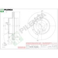 Тормозной диск PILENGA Mercedes C-Class (S204) 3 Универсал 1.6 C 180 Kompressor (2045) 156 л.с. 2008 – 2014 BL9FX F V945