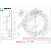 Тормозной диск PILENGA A40O L V948 Mercedes C-Class (S204) 3 Универсал 6.2 C 63 AMG 507 л.с. 2013 – 2014