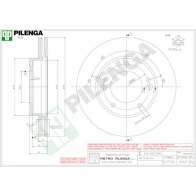 Тормозной диск PILENGA Kia Sorento (JC, BL) 1 Кроссовер 2.5 CRDi 178 л.с. 2006 – 2024 XH N0T V957