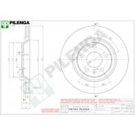 Тормозной диск PILENGA Audi A4 (B7) 3 Седан 4.2 S4 Quattro 344 л.с. 2004 – 2008 2M O4AG V983