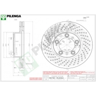 Тормозной диск PILENGA 6D7Y SWW V991L Porsche 911 (997) 4 Купе 3.6 Carrera 4 325 л.с. 2004 – 2008