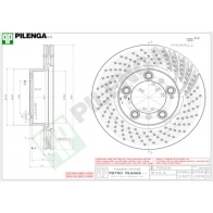 Тормозной диск PILENGA Porsche 911 (997) 4 Купе 3.6 Carrera 4 325 л.с. 2004 – 2008 I1NA 8M V991R