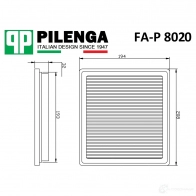 Воздушный фильтр PILENGA FAP8020 G2OZA 1422913884 Y 3PJBS3