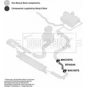 Патрубок интеркулера BORG & BECK bth1041 67 9K24S Fiat Doblo (263) 2 Кабина с шасси 1.6 D Multijet 101 л.с. 2011 – 2025