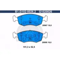 Тормозные колодки дисковые, комплект GALFER 3285604 B1.G102-0026.2 209 07 20908