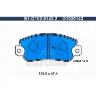 Тормозные колодки дисковые, комплект GALFER 3285621 G1020143 20 841 B1.G102-0143.2