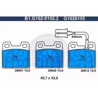 Тормозные колодки дисковые, комплект GALFER 3285623 B1.G102-0155.2 20642 2064 1