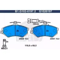 Тормозные колодки дисковые, комплект GALFER 3285641 B1.G102-0197.2 2 0669 20901