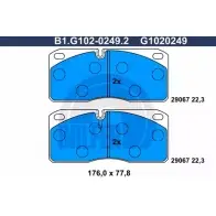 Тормозные колодки дисковые, комплект GALFER 3285660 G1020249 290 67 B1.G102-0249.2