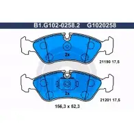 Тормозные колодки дисковые, комплект GALFER 2119 0 21201 B1.G102-0258.2 3285664