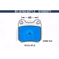 Тормозные колодки дисковые, комплект GALFER G1020271 210 50 B1.G102-0271.2 3285668