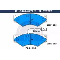 Тормозные колодки дисковые, комплект GALFER 29003 Iveco Daily 2 Фургон 59-12 V 122 л.с. 1996 – 1999 B1.G102-0277.2 2 9001