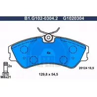 Тормозные колодки дисковые, комплект GALFER G1020304 B1.G102-0304.2 2012 4 3285689
